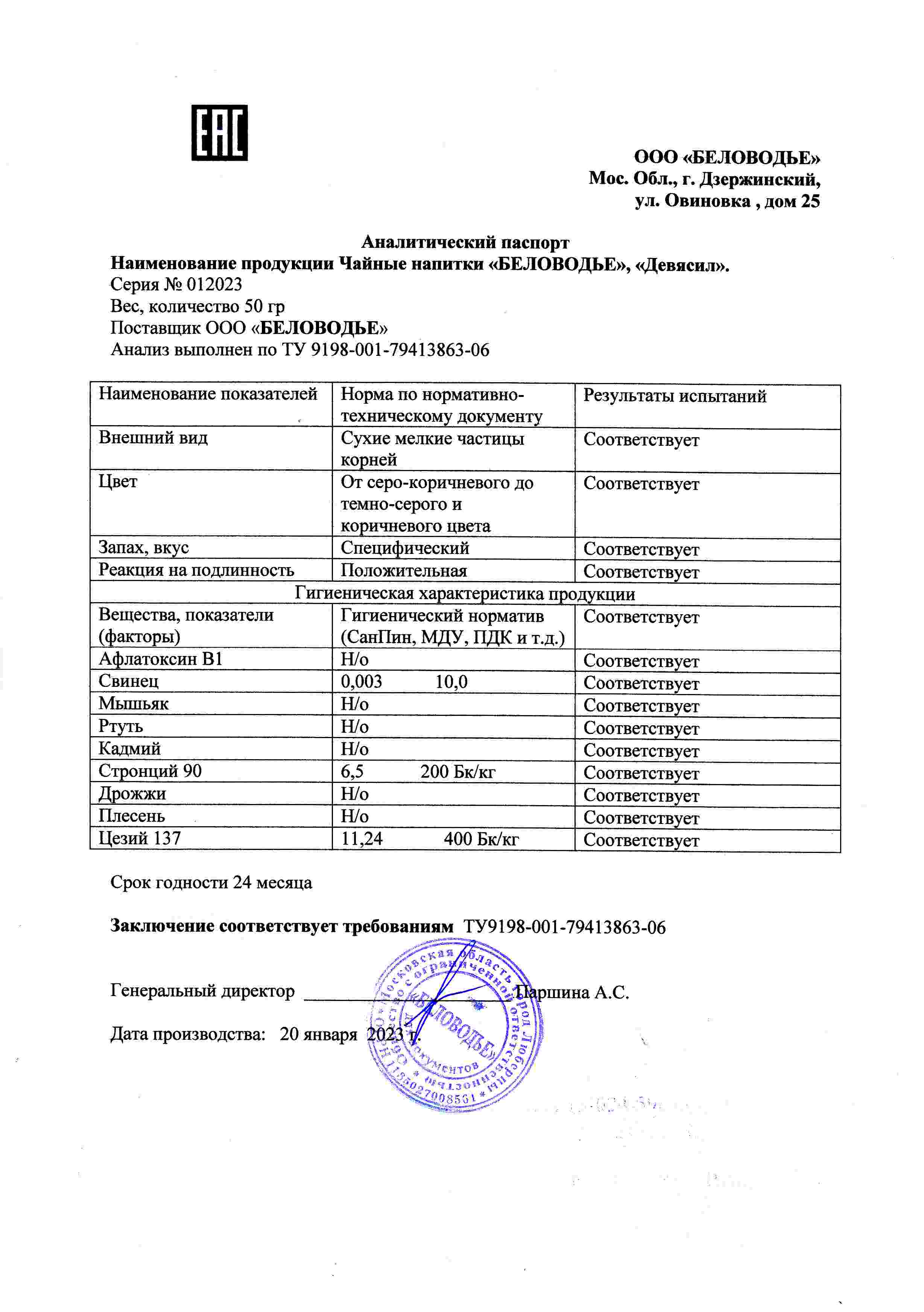 Паспорт №012023